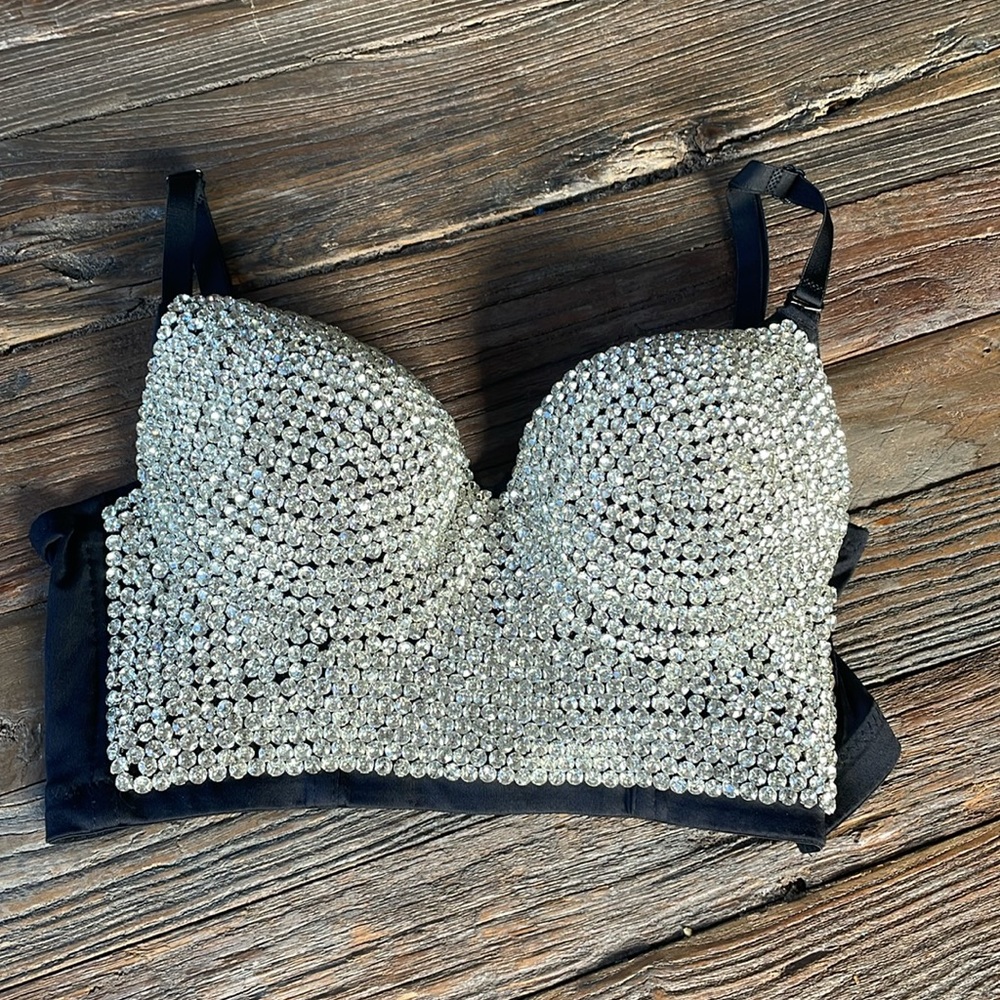 Full Rhinestone bustier NWOT size 36 - Picture 2 of 6